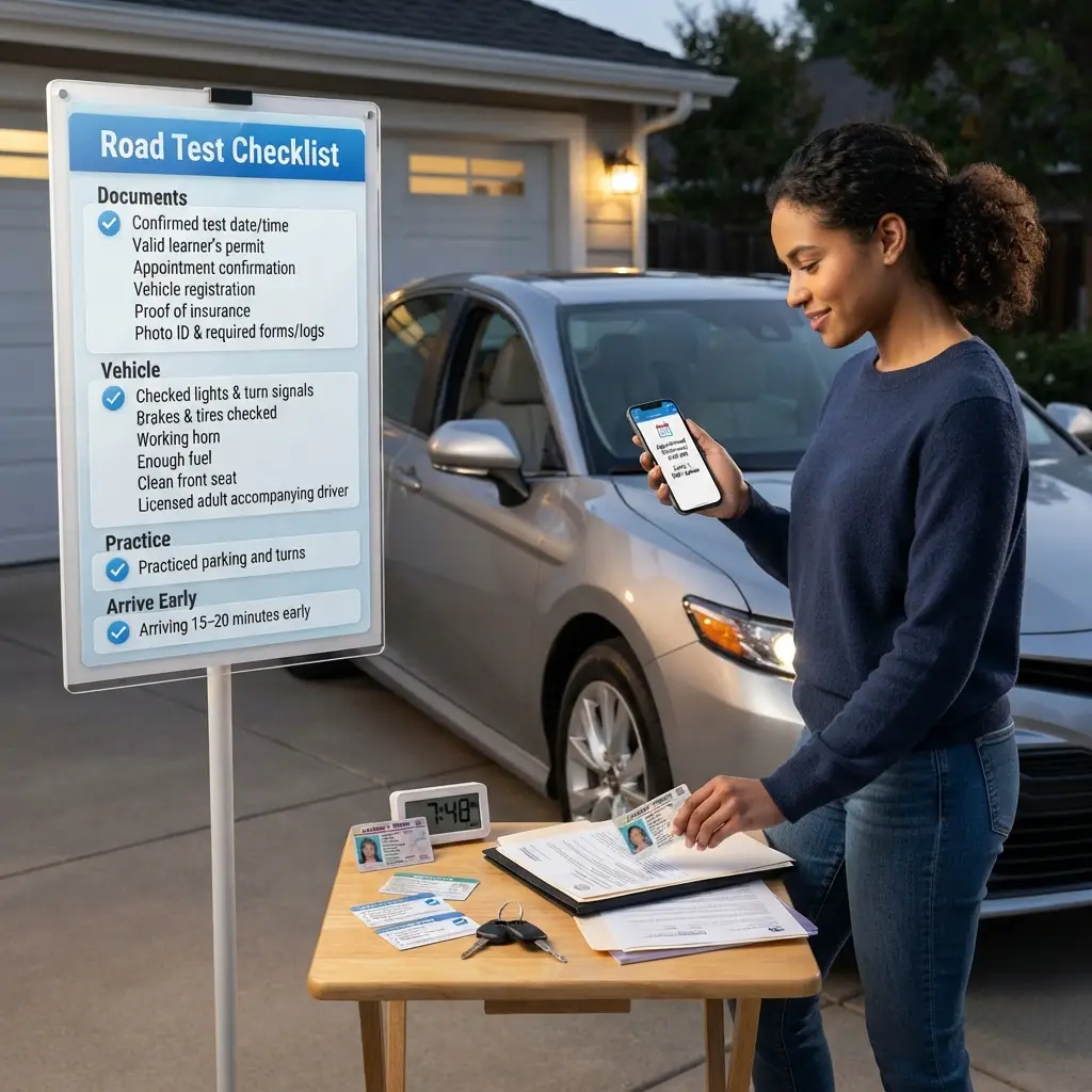 Road Test Checklist and Tips