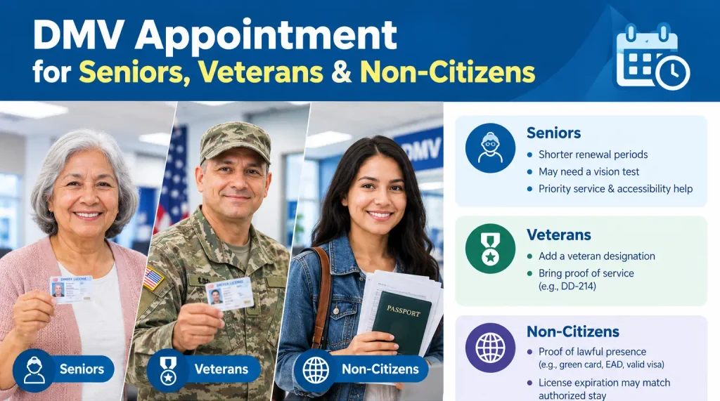 DMV Appointment for Seniors, Veterans, and Non-Citizens
