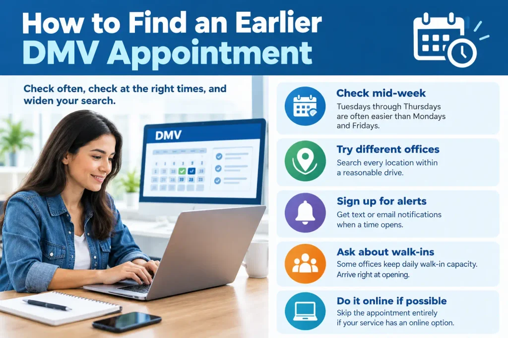How to Find an Earlier DMV Appointment