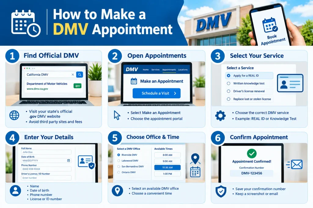 How to Make a DMV Appointment Step by Step